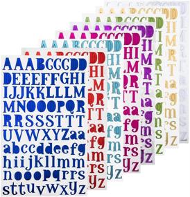 img 3 attached to 🎨 URlighting Glitter Alphabet Stickers (8 Colors) - Self Adhesive Decals for Scrapbooking, Greeting Cards, Notebooks, Journals & Kids Learning - 8 Sheets