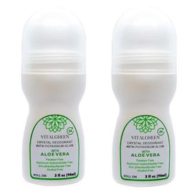 img 4 attached to 🌿 Vital Green Roll On Deodorant - Potassium Alum with Aloe Vera - For Sensitive Skin - Odor Eliminating - No Staining - 3.04 Fl Oz/90 ml (Pack of 2) - Aluminum Hydrochloride & Alcohol-Free