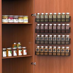 img 2 attached to 🌶️ Maximize Kitchen Storage with Auledio 4 Pack Spice Rack Jars – Counter-top or Wall Mount Organizer, Black