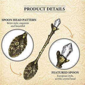 img 1 attached to 🥄 Retro Spoon Set: Crystal Alloy Vintage Carved Coffee Spoons for Cafe Tableware (16 Pieces)