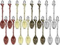 🥄 retro spoon set: crystal alloy vintage carved coffee spoons for cafe tableware (16 pieces) logo