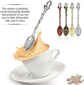 img 2 attached to 🥄 Retro Spoon Set: Crystal Alloy Vintage Carved Coffee Spoons for Cafe Tableware (16 Pieces)