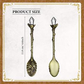 img 3 attached to 🥄 Retro Spoon Set: Crystal Alloy Vintage Carved Coffee Spoons for Cafe Tableware (16 Pieces)