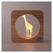 giraffe wooden frame lighting decorate creative logo