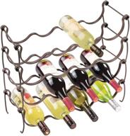 mdesign bronze metal wire wine rack and water bottle storage organizer holder - kitchen countertops, pantry, fridge - freestanding and stackable - each holds 4 bottles - pack of 4 логотип