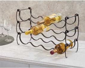 img 2 attached to mDesign Bronze Metal Wire Wine Rack and Water Bottle Storage Organizer Holder - Kitchen Countertops, Pantry, Fridge - Freestanding and Stackable - Each Holds 4 Bottles - Pack of 4