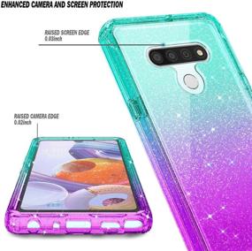 img 3 attached to 📱 Glitter Aqua/Purple NZND Case for LG Stylo 6 with Built-in Screen Protector - Full-Body Protective Shockproof Rugged Bumper Cover for Impact Resistance and Durability