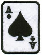 spades black playing casino applique logo