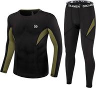 👕 dikamen men's fleece lined thermal underwear set - performance fleece for tactical sports and shapewear logo