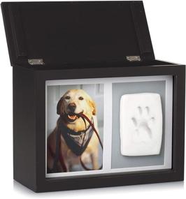 img 3 attached to 🐾 Pearhead Pet Paw Print Memory Box and Impression Kit - Keep Treasured Photos and Prints of Your Beloved Dog or Cat, in Stylish Black
