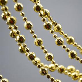 img 2 attached to BoJia Gold Beaded Garland, 50ft Pearl Bead Roll String ABS Crystal Strand for Christmas, Valentine's Day, Exhibition, Wedding, Clothing, Costume, DIY Decoration (Gold)