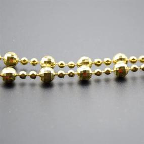 img 3 attached to BoJia Gold Beaded Garland, 50ft Pearl Bead Roll String ABS Crystal Strand for Christmas, Valentine's Day, Exhibition, Wedding, Clothing, Costume, DIY Decoration (Gold)