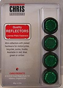 img 1 attached to Chris Products CH4G Green Motorcycle Mini License Plate Reflector