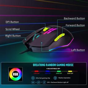 img 1 attached to 🎮 CHONCHOW RGB Gaming Keyboard and Mouse Combo – Compact 104 Keys Backlit Set for PC PS4 Xbox Laptop