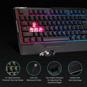 img 2 attached to 🎮 CHONCHOW RGB Gaming Keyboard and Mouse Combo – Compact 104 Keys Backlit Set for PC PS4 Xbox Laptop