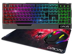 img 4 attached to 🎮 CHONCHOW RGB Gaming Keyboard and Mouse Combo – Compact 104 Keys Backlit Set for PC PS4 Xbox Laptop