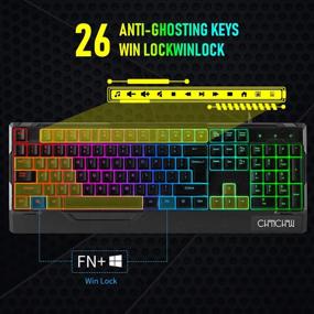 img 3 attached to 🎮 CHONCHOW RGB Gaming Keyboard and Mouse Combo – Compact 104 Keys Backlit Set for PC PS4 Xbox Laptop