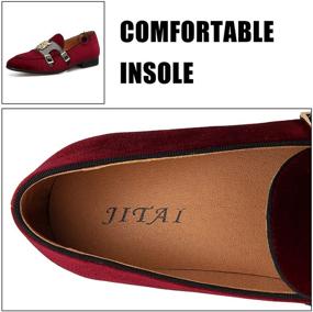 img 2 attached to JITAI Loafers Velvet Shoes Wedding