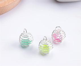 img 1 attached to 💍 Sowaka Spiral Cage Pendant: 20 Pcs Silver-Plated Hollow Stone Holders for Jewelry Making and Crafting