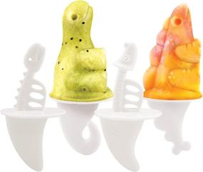 img 3 attached to 🦖 Tovolo Dino Ice Pop Molds - Flexible Silicone, Easily-Removable, Dishwasher Safe - Set of 4 Popsicle Makers with Sticks