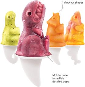 img 2 attached to 🦖 Tovolo Dino Ice Pop Molds - Flexible Silicone, Easily-Removable, Dishwasher Safe - Set of 4 Popsicle Makers with Sticks