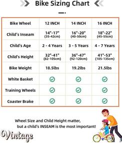 img 1 attached to JOYSTAR Vintage Kids Bike: 12, 14 & 16 Inch with Basket & Training Wheels for 2-7 Year Old Boys & Girls (Green, Ivory & Pink)