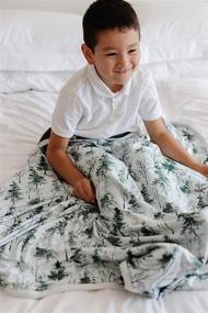 img 2 attached to 🌳 Pobi Baby Blankets for Boys: Delightful Woodland Magic in Soft & Stretchy Organic Cotton Blend