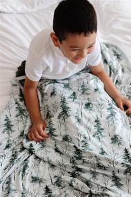 img 1 attached to 🌳 Pobi Baby Blankets for Boys: Delightful Woodland Magic in Soft & Stretchy Organic Cotton Blend