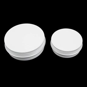 img 3 attached to 32 Pieces Screw Lid Round Aluminum Tins - Versatile Metal Jars for Spices, Lip Balm, Candles, and Travel Storage - 2oz & 1oz Mixed Sizes (White)