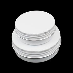 img 1 attached to 32 Pieces Screw Lid Round Aluminum Tins - Versatile Metal Jars for Spices, Lip Balm, Candles, and Travel Storage - 2oz & 1oz Mixed Sizes (White)