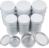 32 pieces screw lid round aluminum tins - versatile metal jars for spices, lip balm, candles, and travel storage - 2oz & 1oz mixed sizes (white) logo