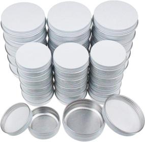 img 4 attached to 32 Pieces Screw Lid Round Aluminum Tins - Versatile Metal Jars for Spices, Lip Balm, Candles, and Travel Storage - 2oz & 1oz Mixed Sizes (White)