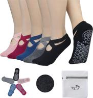 bioaum socks women anti skid pilates logo