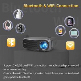 img 2 attached to 📽️ 5G WiFi Projector 7200Lm | 4K & Bluetooth Support | 1080P Full HD | Outdoor Movie | Android OS HDMI USB VGA AV | Dual Speaker | Zoom & 4D Keystone Compatible with Phone PC DVD Fire Stick Blu-ray
