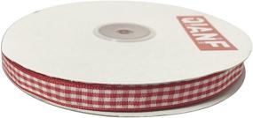 img 1 attached to Red Gingham Woven Edge Ribbon - 3/8 🎀 Inch Width, Checkered Craft, 50 Yards Long Per Spool