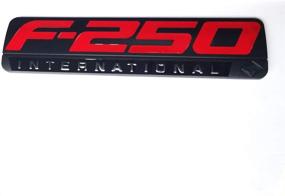 img 2 attached to 🔴 🔴 Значок бокового крыла фендера OEM красного F250 International - (2 шт) 3D логотипа для замены на черный F250 Pickup - Найдите качественные детали здесь!