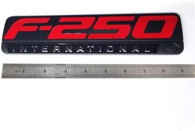 img 3 attached to 🔴 🔴 Значок бокового крыла фендера OEM красного F250 International - (2 шт) 3D логотипа для замены на черный F250 Pickup - Найдите качественные детали здесь!