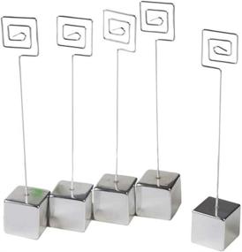 img 2 attached to Wire Square Base Place Card Holder - 5-Pack by Darice VL41230