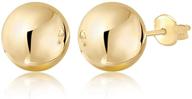 💫 exquisite gold high polished shiny round ball post stud earrings: elevating your style logo