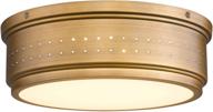 💡 lms led flush mount light fixture - dimmable 14 inch 25w ceiling lamp in brushed brass finish logo