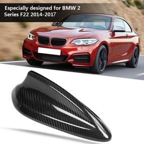 img 2 attached to 🔩 Carbon Fiber Trim Cap Adhesive for BMW F22 F30 F35 F34 F32 F33 F80 2013-2019 - Qiilu Shark Fin Antenna Cover
