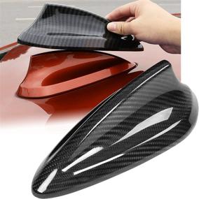 img 4 attached to 🔩 Carbon Fiber Trim Cap Adhesive for BMW F22 F30 F35 F34 F32 F33 F80 2013-2019 - Qiilu Shark Fin Antenna Cover