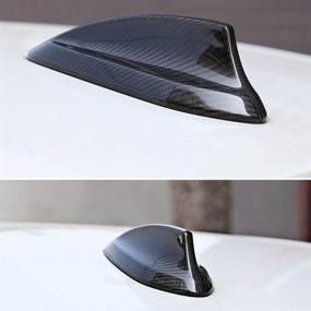 img 3 attached to 🔩 Carbon Fiber Trim Cap Adhesive for BMW F22 F30 F35 F34 F32 F33 F80 2013-2019 - Qiilu Shark Fin Antenna Cover