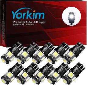 img 4 attached to 🔆 Yorkim 194 LED Bulbs White 6000k Super Bright - Pack of 10: T10 LED Bulbs for Car Interior Dome Map Door Courtesy License Plate Lights