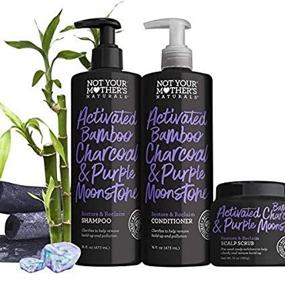 img 2 attached to Activated Bamboo Charcoal & Purple Moonstone Hair Care Set by Not Your Mother's