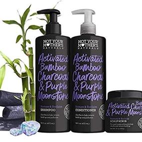 img 3 attached to Activated Bamboo Charcoal & Purple Moonstone Hair Care Set by Not Your Mother's