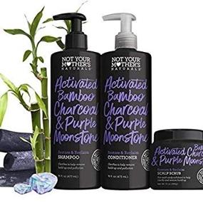 img 1 attached to Activated Bamboo Charcoal & Purple Moonstone Hair Care Set by Not Your Mother's