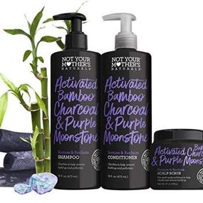 img 4 attached to Activated Bamboo Charcoal & Purple Moonstone Hair Care Set by Not Your Mother's