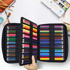 img 1 attached to YOUSHARES Multilayer 166 Slot Pencil Case Holder - Organize Prismacolor Colored Pencils & Gel Pens for Students, Adults & Artists (Blossom)