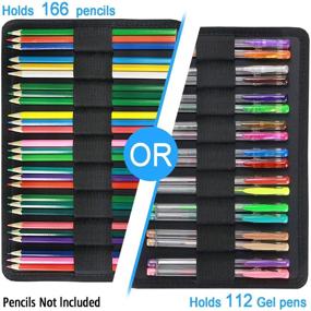 img 3 attached to YOUSHARES Multilayer 166 Slot Pencil Case Holder - Organize Prismacolor Colored Pencils & Gel Pens for Students, Adults & Artists (Blossom)